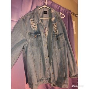 Distressed denim jacket